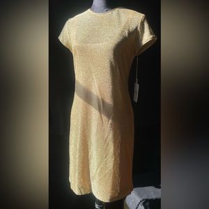 AJ Bari gold dress